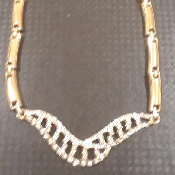 sparkling gold sapphire necklace - Picture 1 of 2